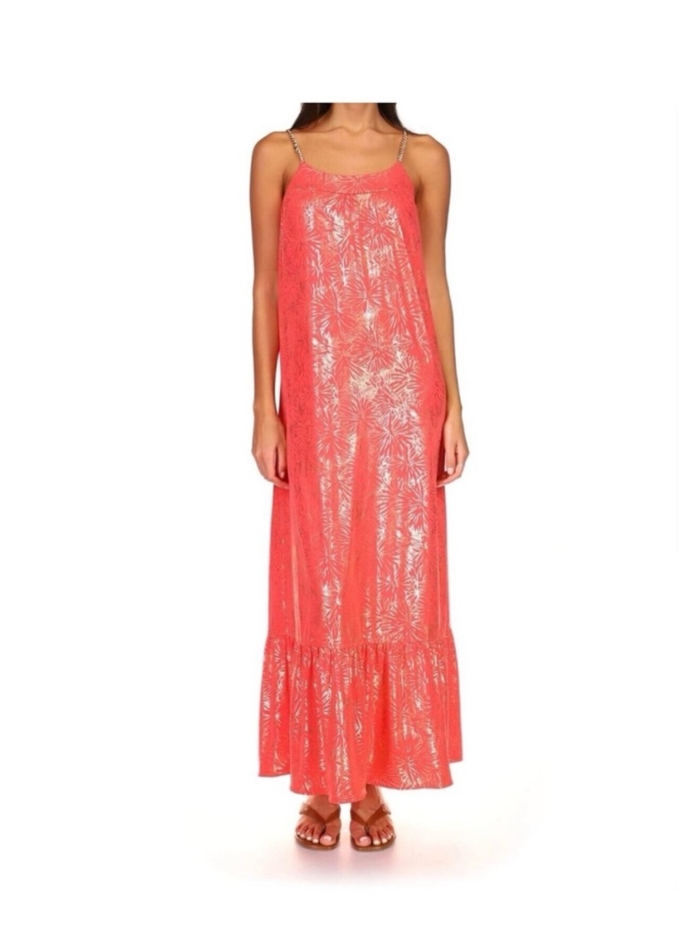 MICHAEL Michael Kors maxi dress Sangria color with gold chain straps